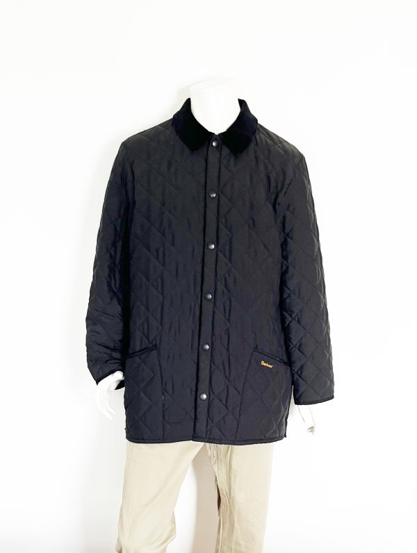 Barbour Corduroy Collar Heritage Liddesdale Quilt Jacket in Charcoal for Men ...XL