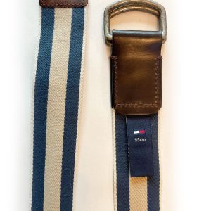 Tommy Hilfiger Belt for Men, Beige Blue - Image 5