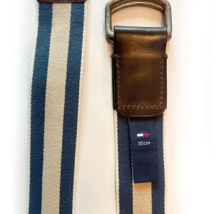 Tommy Hilfiger Belt for Men, Beige Blue - Image 4