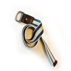Tommy Hilfiger Belt for Men, Beige Blue - Image 2