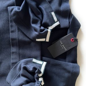 Ted Baker Polo, Navy Blue, long sleeve. size 6 = XXL - Image 6
