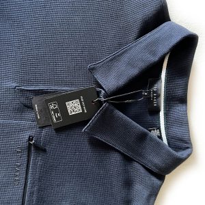 Ted Baker Polo, Navy Blue, long sleeve. size 6 = XXL - Image 4