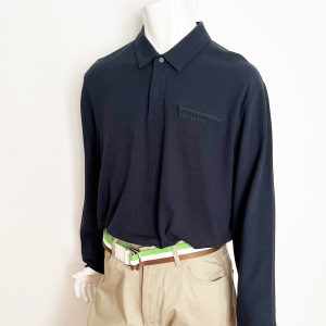 Ted Baker Polo, Navy Blue, long sleeve. size 6 = XXL - Image 13