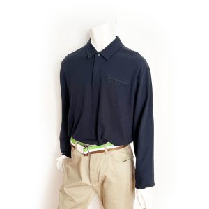 Ted Baker Polo, Navy Blue, long sleeve. size 6 = XXL