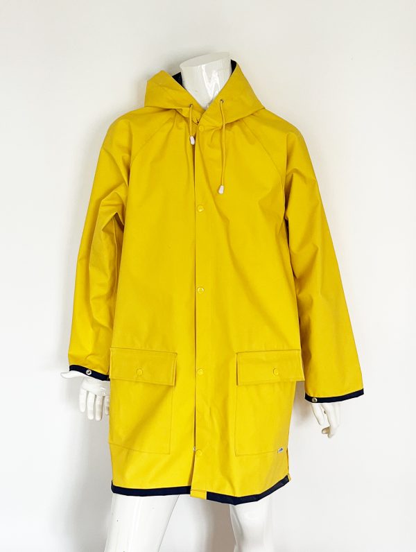 ModAS Professional Rain Coat, XL, bright yellow with navy blue trim and inner.
