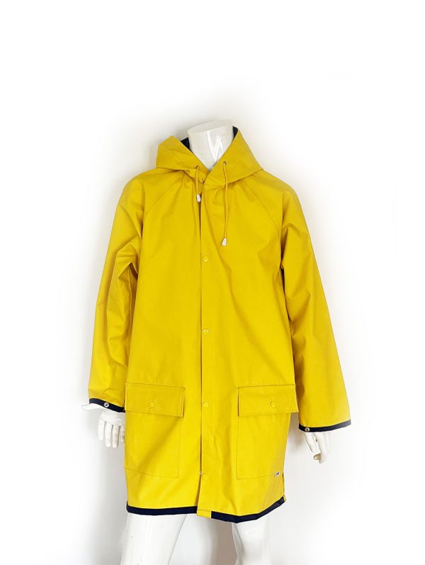 ModAS Professional Rain Coat, XL, bright yellow with navy blue trim and inner.
